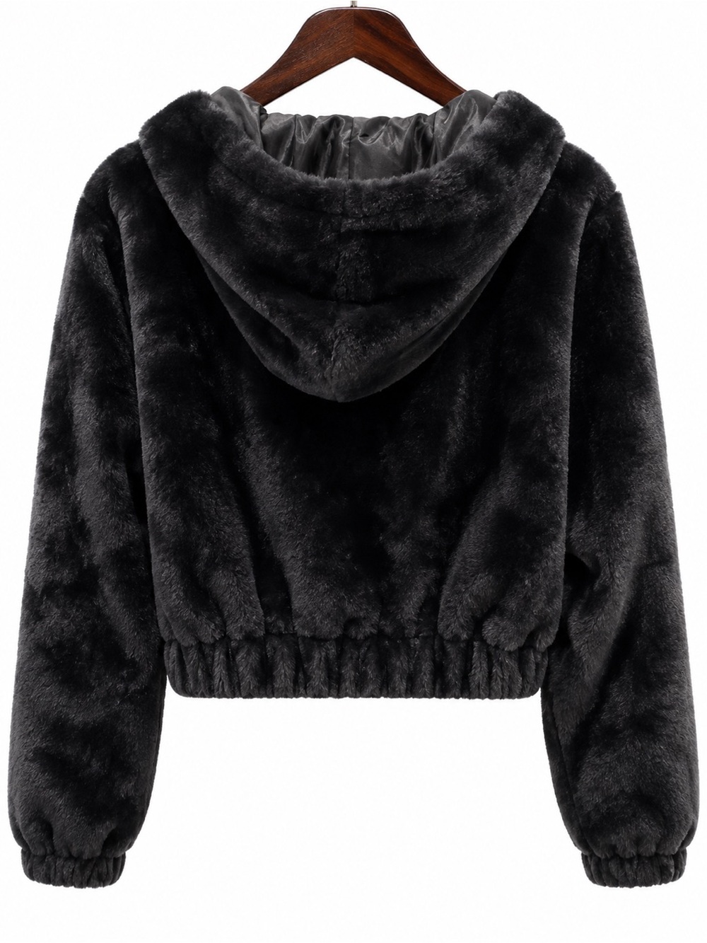 Garage Black Faux Fur Hooded Puffer Jacket Excellent Condition - Picture 2 of 3